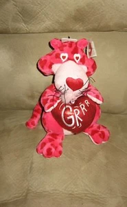 Nuevo 10" Grrr El Amor Tigre Rosa Corazón Frijol Peluche Animal Sosteniendo Corazón - Imagen 1 de 1