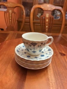 Finlandia (Swirl Rim, Inglaterra) 7 platillos y 1 taza de CHURCHILL - Imagen 1 de 8
