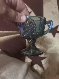 Indiana Carnival Glass Harvest Grape Blue Iridescent Creamer - Picture 1 of 11