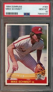 1984 Donruss #183 Mike Schmidt GEM-MT PSA 10 Philadelphia Phillies 3131 - Picture 1 of 2