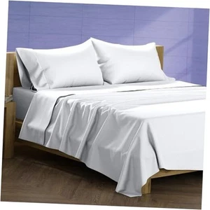 100% Egyptian Cotton Size Sheets Set - Luxury 1500 Thread Count King White - Picture 1 of 7