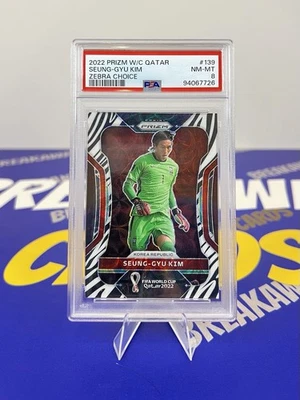 SEUNG-GYU KIM 2022 Prizm FIFA World Cup Qatar Choice Zebra SSP #139 PSA 8 KOREA - Image 1 of 2