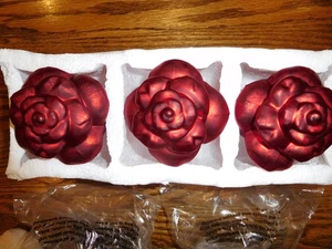 Quecksilber Glas beleuchtete Rosen von Valerie Parr Hill ~ 3er Set ~~ ROT - Bild 1 von 5