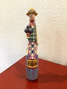 Jim Shore Heartwood Creek Winterblüte Schneemann gesteppte Figur 14 Zoll ~SCHÖN~ - Bild 1 von 4