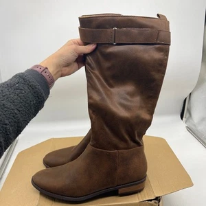 Journee Collection Womens Western Heel Booties Brown Lelanni Boots Size 11 - Picture 1 of 12