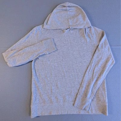 Pulôver masculino Billy Reid cinza com capuz tamanho pequeno waffle leve - Imagem 1 de 4