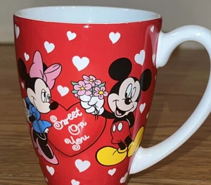 Disney Store Mickey & Minnie Mouse Coffee Mug Valentines 3D Sweet on You Cup - Picture 1 of 4