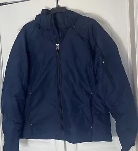 Chaqueta de plumón Polo Ralph Lauren talla LT repelente al agua azul marino con capucha empaquetable nueva sin etiquetas - Imagen 1 de 4