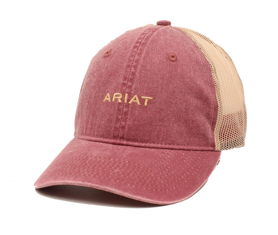 Gorra de béisbol Ariat estilo camionero malla trasera para mujer, borgoña Foto 1 de 1