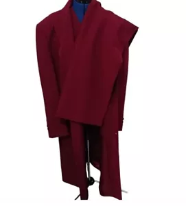 Pacelli Uomo Moda Suit Pant Vest Overcoat Maroon Mens 3 peice - Picture 1 of 10