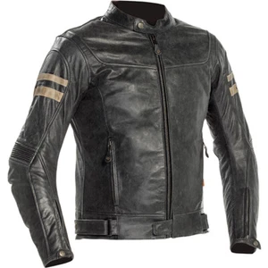 Chaqueta de Cuero Richa Hawker Gris para Motocicleta/Crucero/Retro/De Colección - Imagen 1 de 3