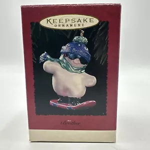 Hallmark Keepsake Ornament “Brother” 1995 Snowman On Snowboard - New - Picture 1 of 4