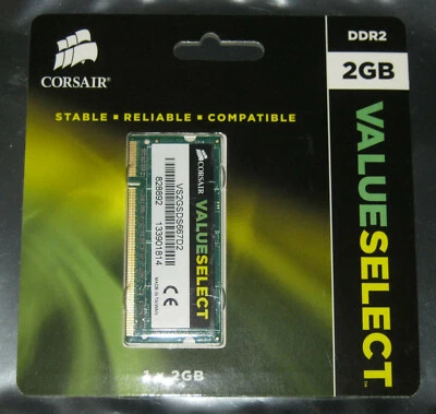 2GB Corsair Value Select DDR2 RAM 667MHz PC2-5300S SO-DIMM CL5 VS2GSDS667D2 - Bild 1 von 2