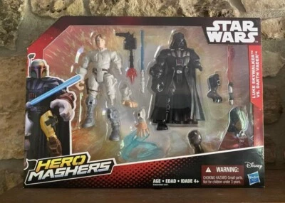 Star Wars Hero Mashers Luke Skywalker vs. Darth Vader NUEVO EN CAJA NUEVO Sellado de fábrica Foto 1 de 3
