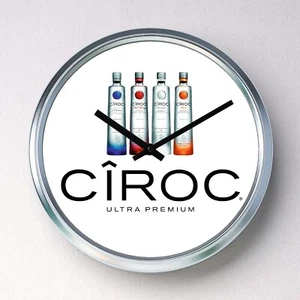 CIROC Wanduhr Edelstahl lautlos Quarzwerk Mann Höhle Schuppen Getränk - Bild 1 von 12