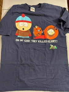South Park ‘OMG They Killed Kenny’ Blue T-Shirt 1997 Vintage X-Large 90s Vintage - Picture 1 of 4