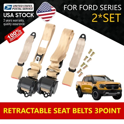 3 Point Retractable Car Seat Lap Belt For Ford Transit-150 2015 16 17 18 2019 - Image 1 of 4