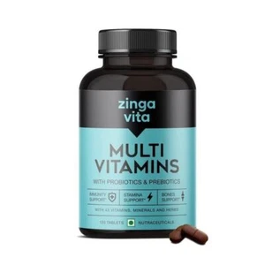Zingavita Multivitamin Tablets 120 Count with Probiotics & Prebiotics - Picture 1 of 5
