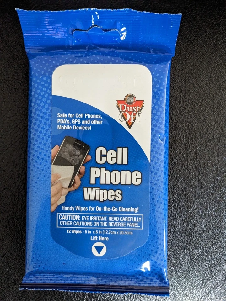 Dust-Off Cell Phone/Smartphone Screen Cleaning Wipes! Brand NEW! 12 Wipes! - Image 1 of 1