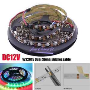 DC12V WS2815 60LED/M Dual Signal Addressable RGB Dream Full Color LED strip 5M - Picture 1 of 11