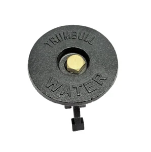 T-373 Trumbull-Wasser, Bordsteinbox Reparaturdeckel 2-1/2" Größe innen, Messing Fünfeck - Bild 1 von 5