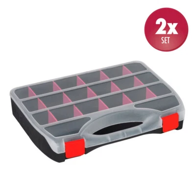 2 x XL Organizer Sortimentskasten Kleinteilemagazin Schraubenbox Werkzeugkasten  - Bild 1 von 3