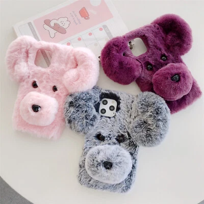 Fluffy Warm Silicone TPU Back Cover Case For iPhone 12 11 8 7 6S Plus Galaxy S9 - Image 1 of 4