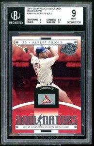 Albert Pujols Rookie Card 2001 Donruss Class of 2001 Dominators #DM-4 BGS 9
