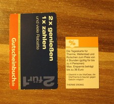 Gutschein aus Gutscheinbuch für Therme Erding maximaler Sparwert 40 €