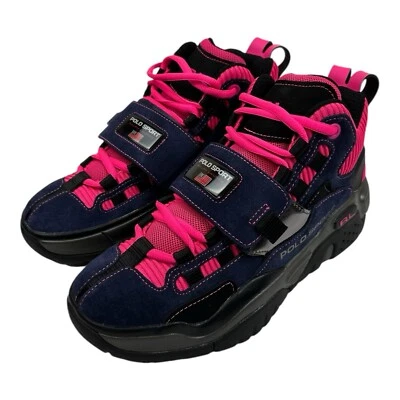 Polo Sport Ralph Lauren PS 100 SK HTL Strap Suede Mid Sneaker New Size 10 Neon - Image 1 of 4