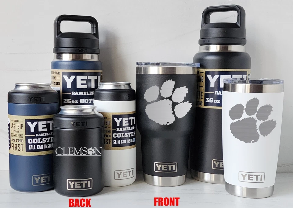 CLEMSON Tigers YETI Laser Engraved Tumblers, Can Colsters, and Chug Bottles - Image 1 of 1