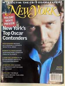 New York Magazine December 2001 Russell Crowe Ron Howard LIKE NEW No Label - Picture 1 of 2