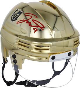 Jack Eichel Vegas Golden Knights Signed Gold Chrome Mini Helmet