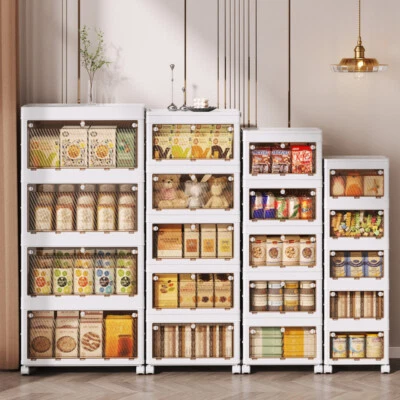 Folding Plastic Storage Bins Stackable Collapsible Storage Container with Wheels - Image 1 of 4