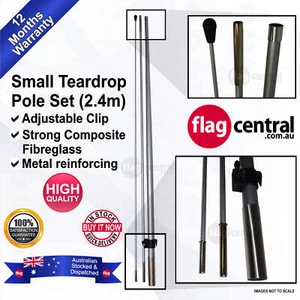 2.4m Small Teardrop Flagpole Set *12 month warranty *Flexible *Durable *Strong - Picture 1 of 2