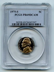 1975 S 5C Jefferson Nickel Proof PCGS PR69DCAM - Picture 1 of 1