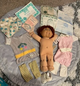 Cabbage Patch Lot Soft Sculpture Boy Doll w/ Papers 1982 Signed Xavier Roberts. - Picture 1 of 22