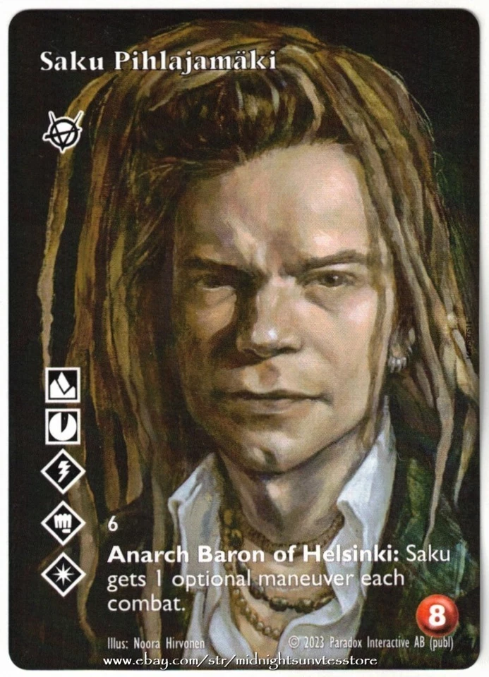 Saku Pihlajamäki Brujah Full Art Ropecon Finland Promo V:TES VTES Vampire CCG - Image 1 of 1