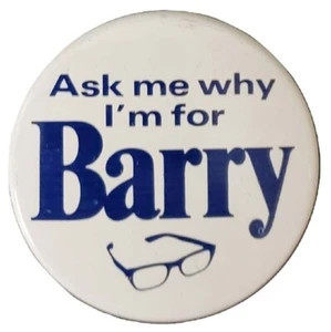 1964 "Ask Me Why I'm For Barry" Goldwater Glasses Campaign Button - Picture 1 of 1