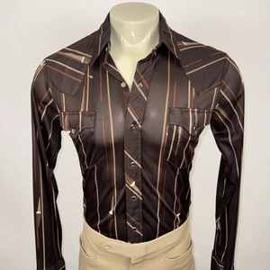Camisa a Presión Perla Años 70 De Colección Dickson Jenkins Poliéster Western Rockabilly Para Hombres 16 35 - Imagen 1 de 19