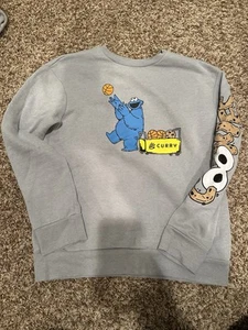 Curry Brand Cookie Monster collab - Grey Sweatshirt - YLG - Picture 1 of 4