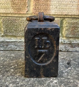 7 Pfund Gusseisen Gewicht, Vintage Ringgewicht Türstopper geborgen unrestaurierter Zustand ' - Bild 1 von 12