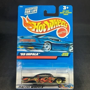 2000 Hot Wheels '59 Impala #249 29306-0910 Black w/Red & Silver Flames - Picture 1 of 7