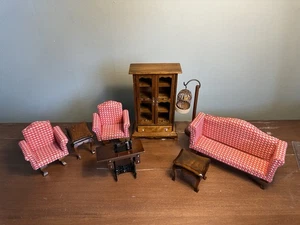 Dolls House Job Lot Bundle Living Room Sofa Armchairs Display Cabinet 1:12 Used - Picture 1 of 22