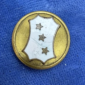 Vintage Beta Theta Pi Pledge Three Star White Enamel Gold Tone Pinback - Bild 1 von 4