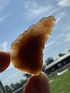 Brown Agate Chert Crescent Blade Found In Montana Indian Arrowhead Q315 - Picture 1 of 11