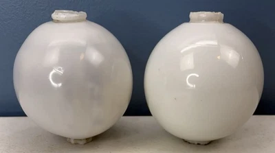 2 bolas antiguas redondas lisas de vidrio esmerilado blanco pararrayos - sin tapas Foto 1 de 4