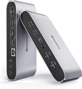 Estación de Acoplamiento de Pantalla Triple Minisopuru Displaylink - Plateada *NUEVA Caja Abollada* - Imagen 1 de 10