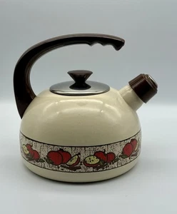 70er Jahre Vintage Emaille Pfeifen Teekessel  - Bild 1 von 7