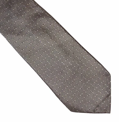 Corbata Kenneth Cole New York 100 % seda hecha a mano 59" × 3" gris crema geométrica usada en excelente estado Foto 1 de 4